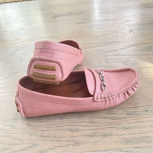 Coach Pastel Pink Crosby Leather Loafer Slip On Shoes Size 9